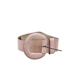 Cipriani Women's Elegant Pink Ostrich Grain Leather Belt Sz S/M